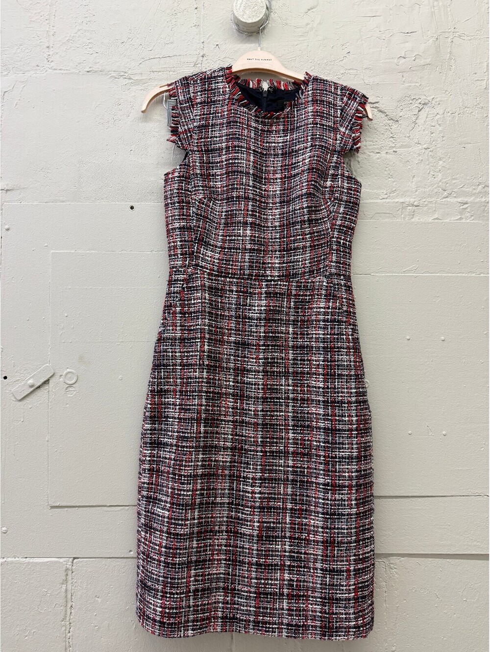 J.Crew classic cap sleeve Tweed Sheath Dress Size 4T with fringe detail